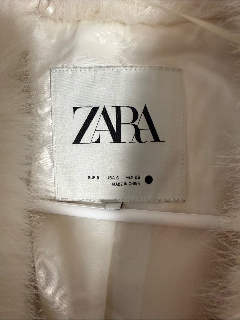 Zara Cream Faux Fur Teddy Jacket - Picture 4 of 5